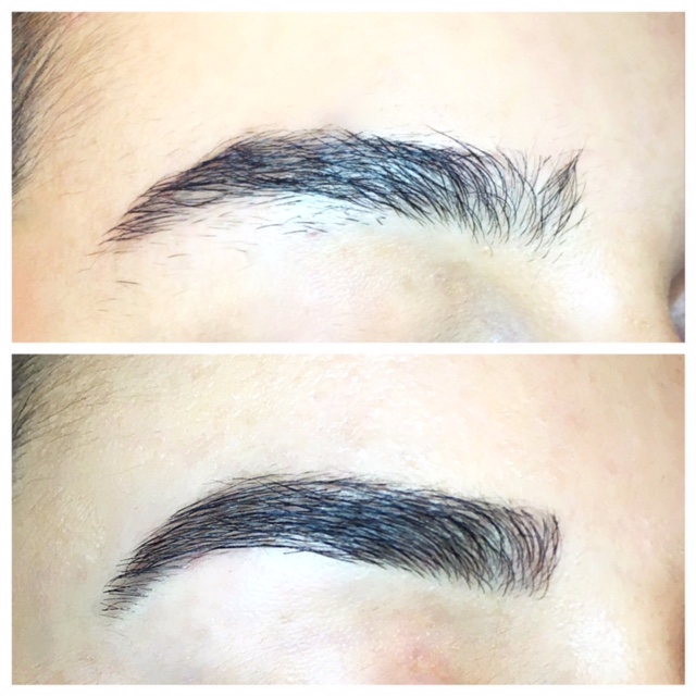 Eyebrow Shaping before & after