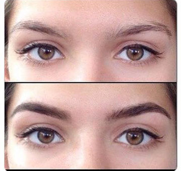 Eyebrow Henna Tinting before & after